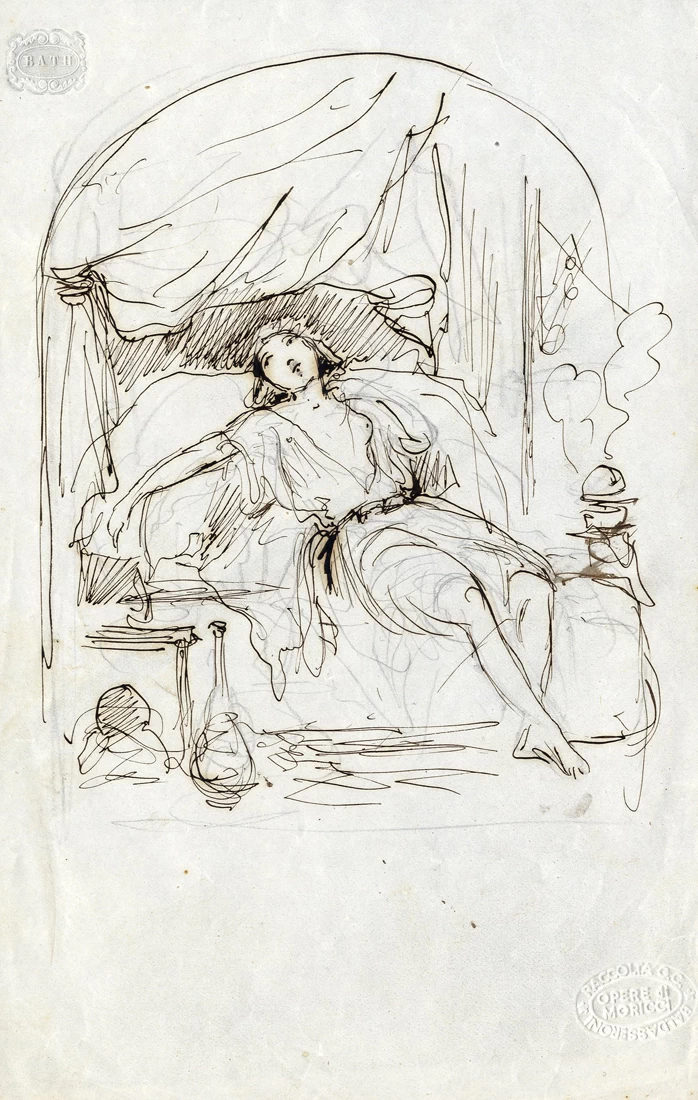 Fanciulla in una alcova